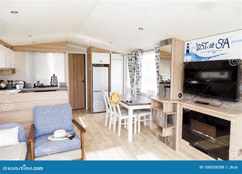 Interior of Luxury Six Berth Static Caravan. Detail Photo of Sta ...