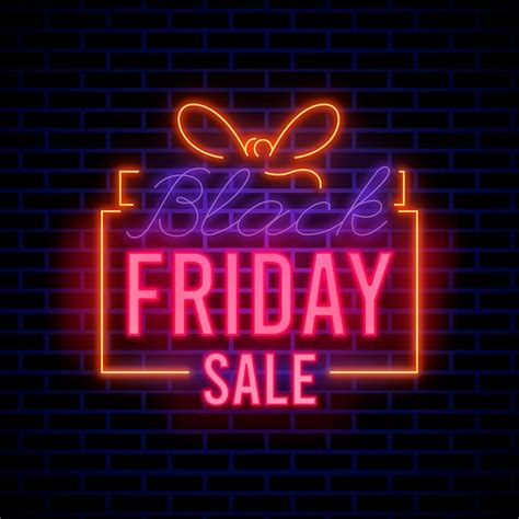 Free Vector Colorful Neon Black Friday