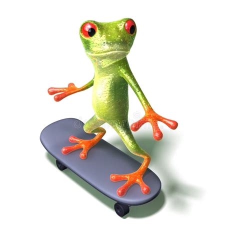 Frog On A Skateboard Stock Illustration Illustration Of Skateboarding