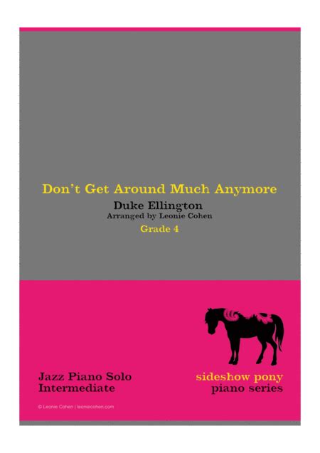 Don T Get Around Much Anymore Arr Leonie Cohen Sheet Music Bob