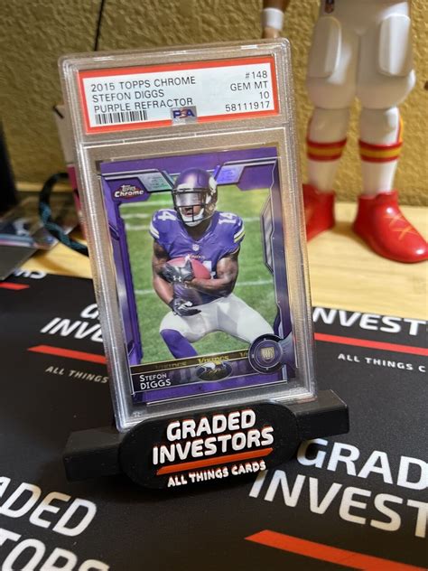 Stefon Diggs Topps Chrome Rookie Purple Refractor Psa Gem Mint