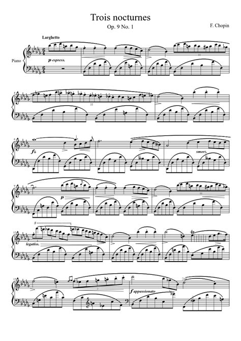 Chopin Nocturne Op 9 No 1 Sheet Music For Piano Solo