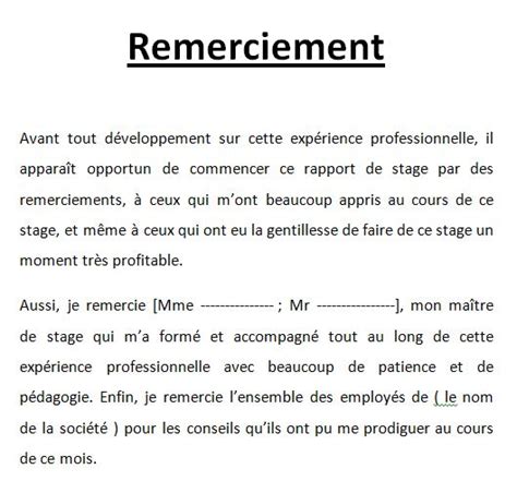 Exemple De Lettre De Remerciement Pour Rapport De Stage Gratuit Porn