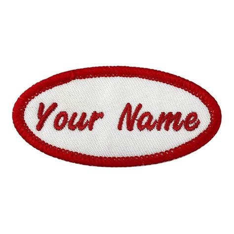 Kamao Custom Oval Name Patch 2pcs Personalized Embroidered Name Tag