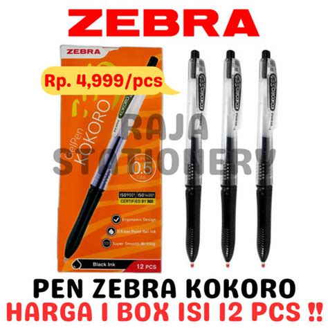 Promo Zebra Kokoro Gel Pen Black Blue Pulpen Gel Kokoro Zebra