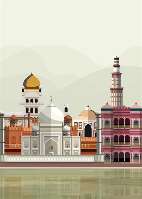 Illustration of Indian landmarks - Download Free Vectors, Clipart Graphics & Vector Art