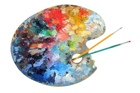 Artist S Palette With Paintbrushes Stock Photo Image Of Detail