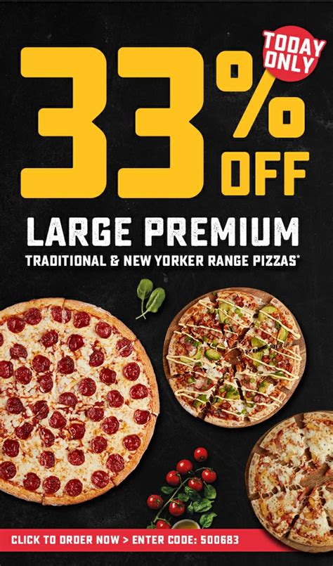 Deal Dominos 33 Off Large Traditional Premium And New Yorker Pizzas