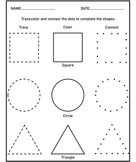 Trazar Formas Aprender Formas Y Figuras Geométricas Hoja De Trabajo