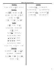 Equation Sheet F Exam Pdf Phys Equation Sheet Mechanics