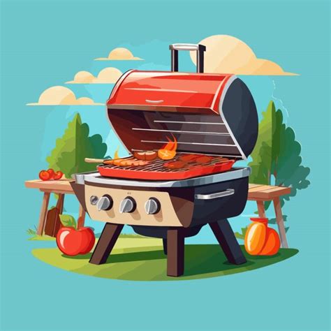 Vector De Parrilla De Barbacoa En Un Fondo Vector Premium Generado Con Ia