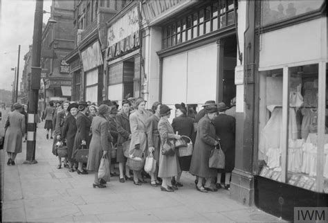 Britain Queues For Food Rationing And Food Shortages In Wartime