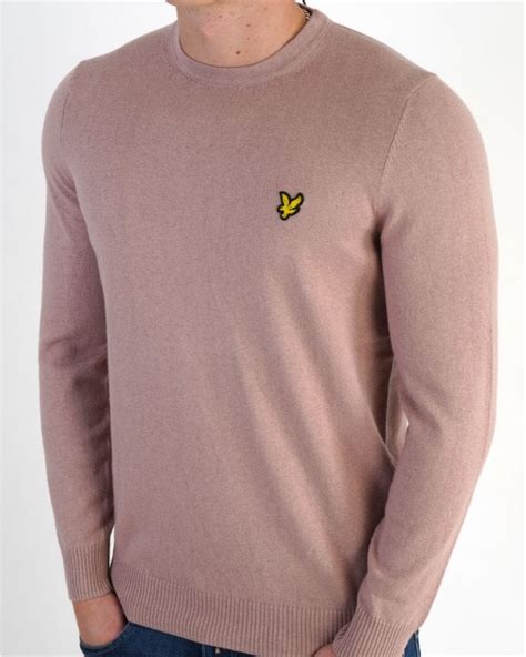 Lyle Scott Cotton Merino Crew Jumper Mauve Dusk S Casual Classics