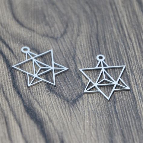 5 Teile Los Merkaba Charme Edelstahl Merkabah Kabbalah Emblem Schwefel