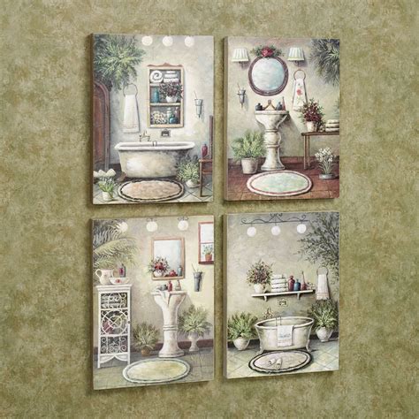 Bathroom Bliss Wooden Wall Art Plaque Set Bathroom Wall Decor Art