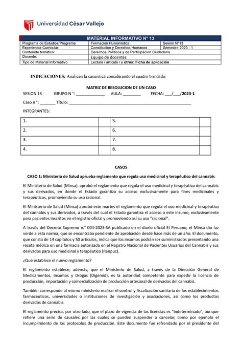 Ficha DE Aplicación 13 APRENDER MATERIAL INFORMATIVO N 13 Programa