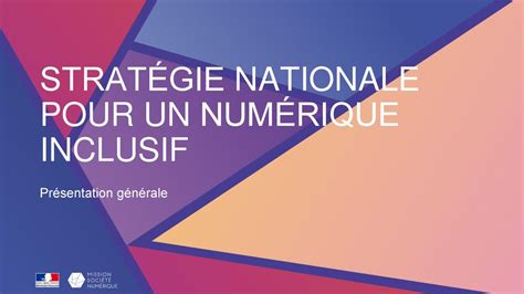 Strat Gie Nationale Pour Un Num Rique Inclusif Les Principales