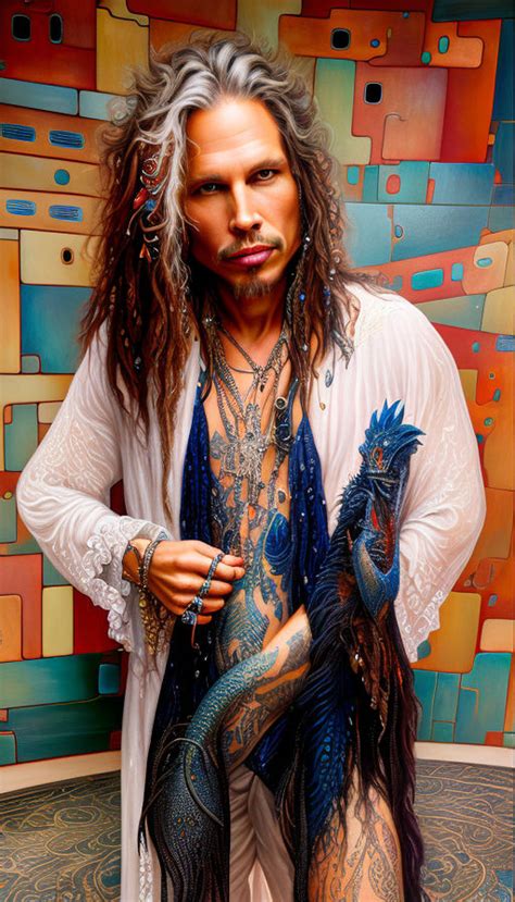 Steven Tyler Psychedelic Aerosmith Created On Canvas Playground