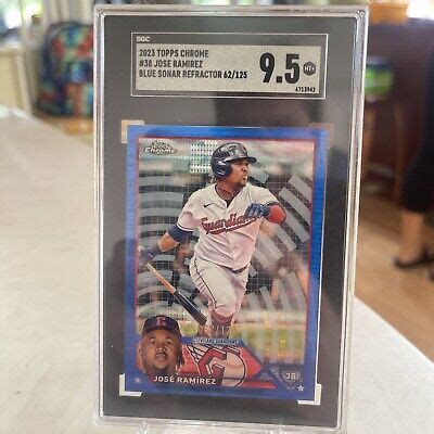 2023 Topps Chrome Jose Ramirez Blue Sonar Refractor 125 38 Guardians