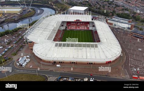 Aerial view of the Stadium of Light, home of AFC Sunderland Stock Photo ...