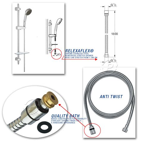 70 Chrome Stainless Steel Hose Brass Connector For Grohe Handheld