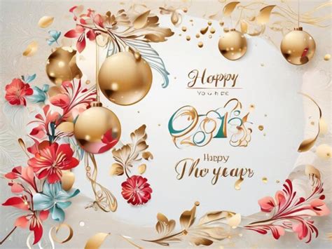 Premium Photo Realistic New Year Greeting Card Template