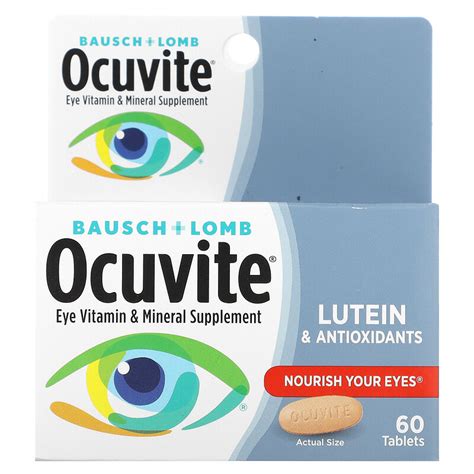 Ocuvite Suplemento De Vitaminas Y Minerales Para Los Ojos Luteína Y Antioxidantes 60 Comprimidos