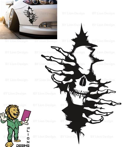 Skull Car Decal. Skull Car Hood Sticker - Etsy