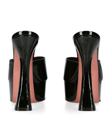 Amina Muaddi Patent Leather Dalida Mules Harrods Gr