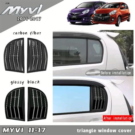 Vemart Myvi Lagi Best Icon Carbon Fiber Window Triangle