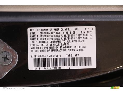 2014 Acura RDX AWD Color Code Photos GTCarLot