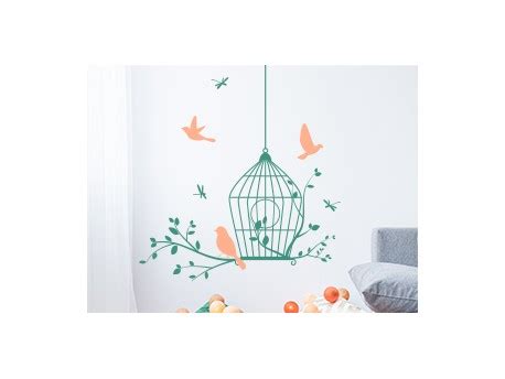 Sticker Cage Oiseaux Libellules Magic Stickers