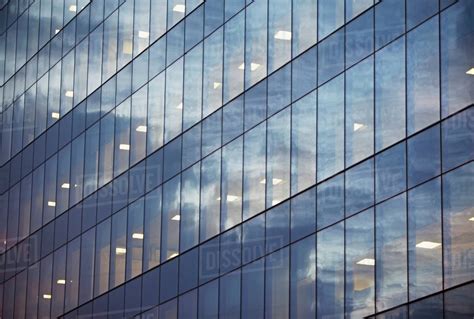 Usa New York Long Island City Glass Facade Of Office Building