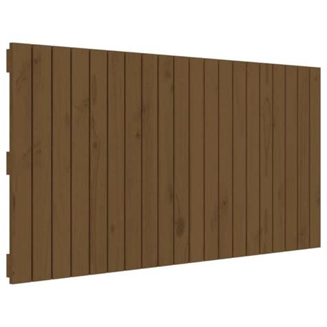 Tête de lit murale en bois massif de pin Omabeta Marron miel 127