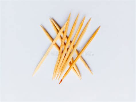 Toothpick Isolated On White Background Wooden Toothpick Stock Image