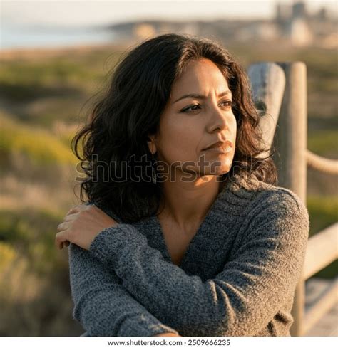 Year Old Woman Latina Candid AI Generated Image Shutterstock