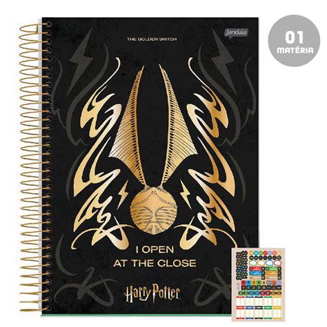 Caderno Espiral Univ Harry Potter Preto 01Mat 96fls Jandaia