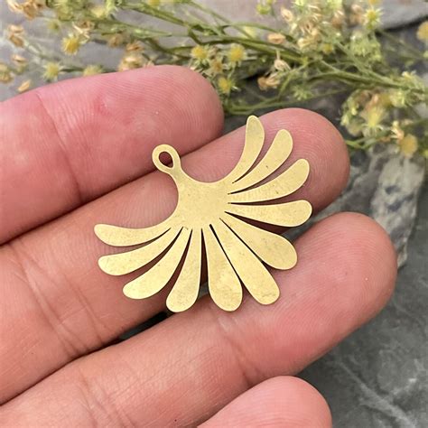 Brass Flower Earring Charms Raw Brass Flower Pendant Earring Findings 3123 Etsy