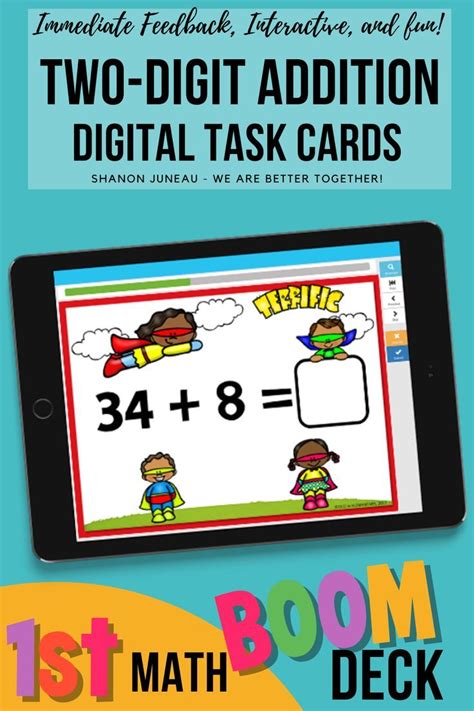 2 Digit Plus 1 Digit Addition Boom Cards Double Digit Addition With Regrouping Task Cards