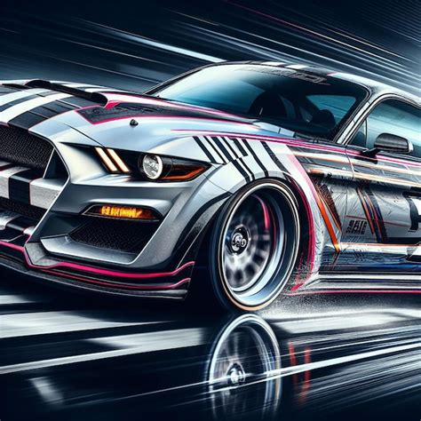 Premium AI Image Retro V8 Ford Mustang GT Shelby Eleanor Vector