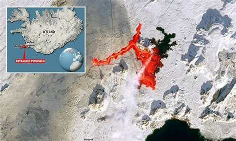 See Iceland's volcanic eruption from SPACE: Dramatic photo snapped by a ...