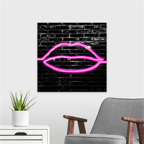 Lips Neon Neon Wall Art Canvas Prints Home Sculpture