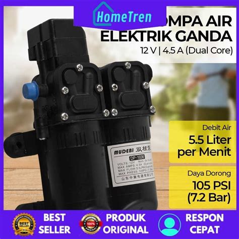 Jual Pompa Air Elektrik Dual Core High Pressure Pump 12V 105 PSI