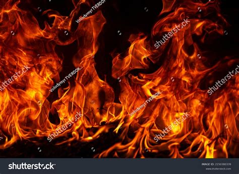 Fire Flames On Black Background Fire Stock Photo 2150380339 | Shutterstock