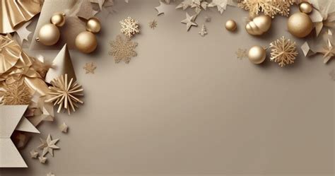 Premium AI Image | There is a gold christmas background with gold and ...