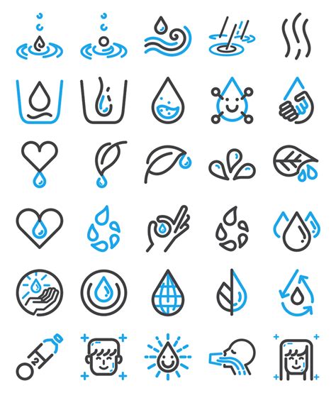 Iconos De Agua Ilustraci N De Stock Iconos Conjunto De Iconos The