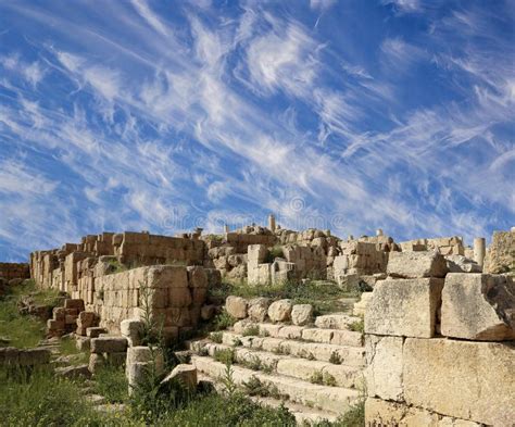 Roman Ruins In The Jordanian City Of Jerash Gerasa Of Antiquity