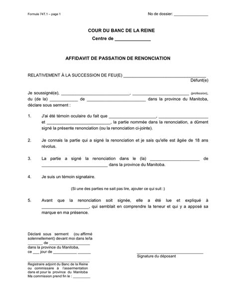 Modelé d affidavit téléchargement gratuit documents PDF Word et Excel