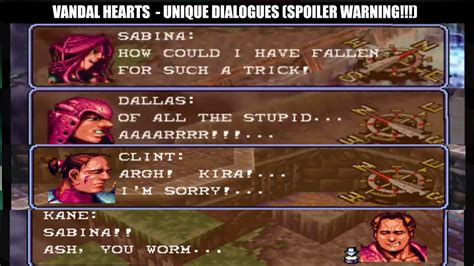 All Unique And Secret Dialogue And More Vandal Hearts Ps Youtube