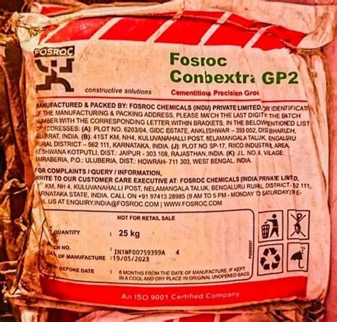 Fosroc Conbextra Gp2N 25kg Non Shrink Grout Packaging Size 30kg At Rs